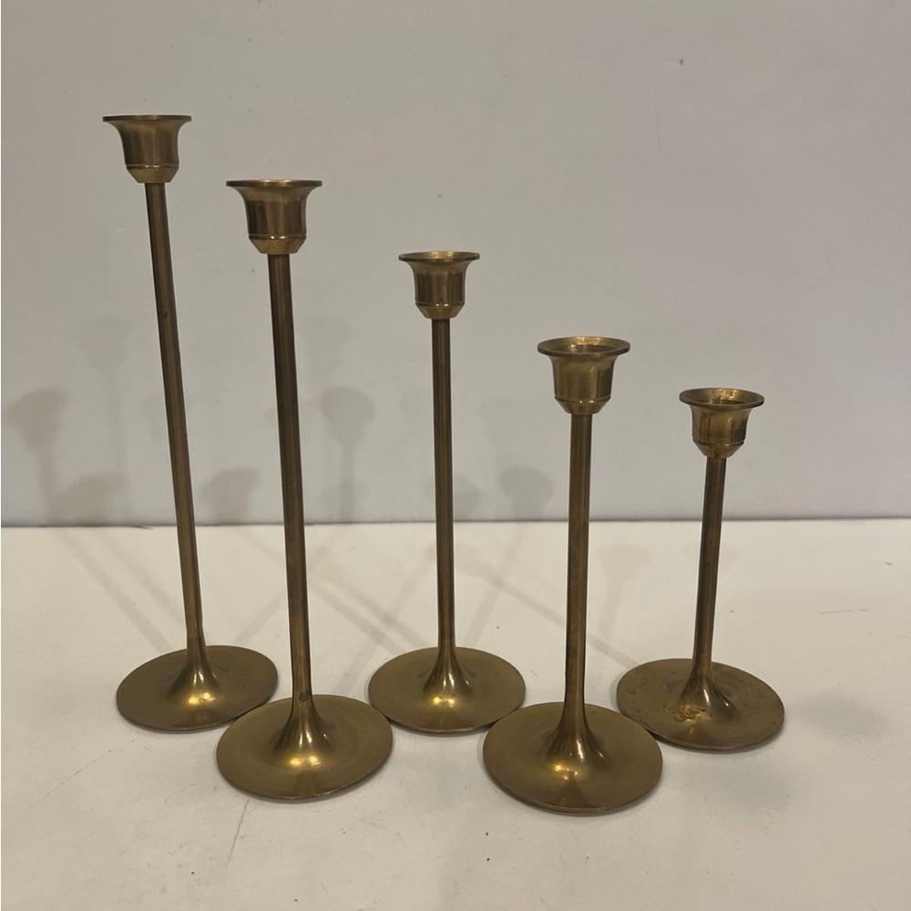 Elegant Brass Candle Holder Set - Picture 6 of 6